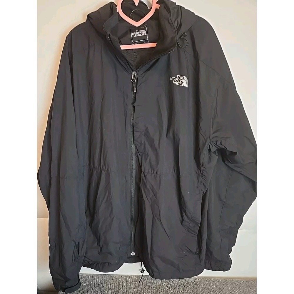 The North Face Satin Fleece Lined Hydrenalite Mock Black Zip Up Jacket Men's Xxl